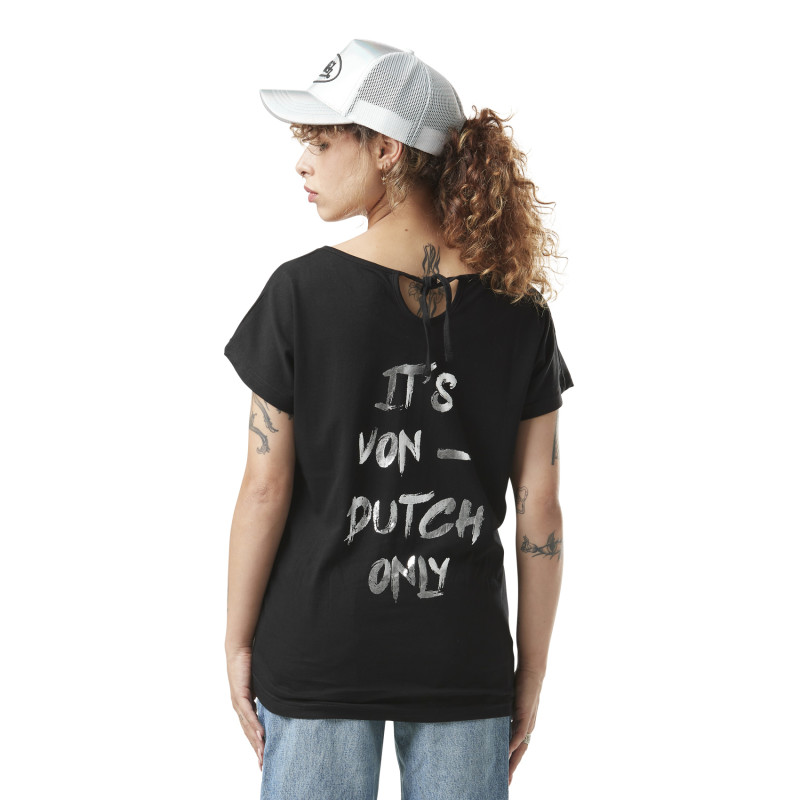 Tee Shirt Noir coupe Oversize Col large ONLY | Femme - Vondutch | Von Dutch