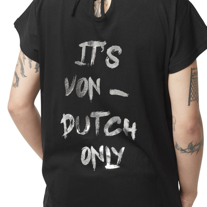 Tee Shirt Noir coupe Oversize Col large ONLY | Femme - Vondutch | Von Dutch