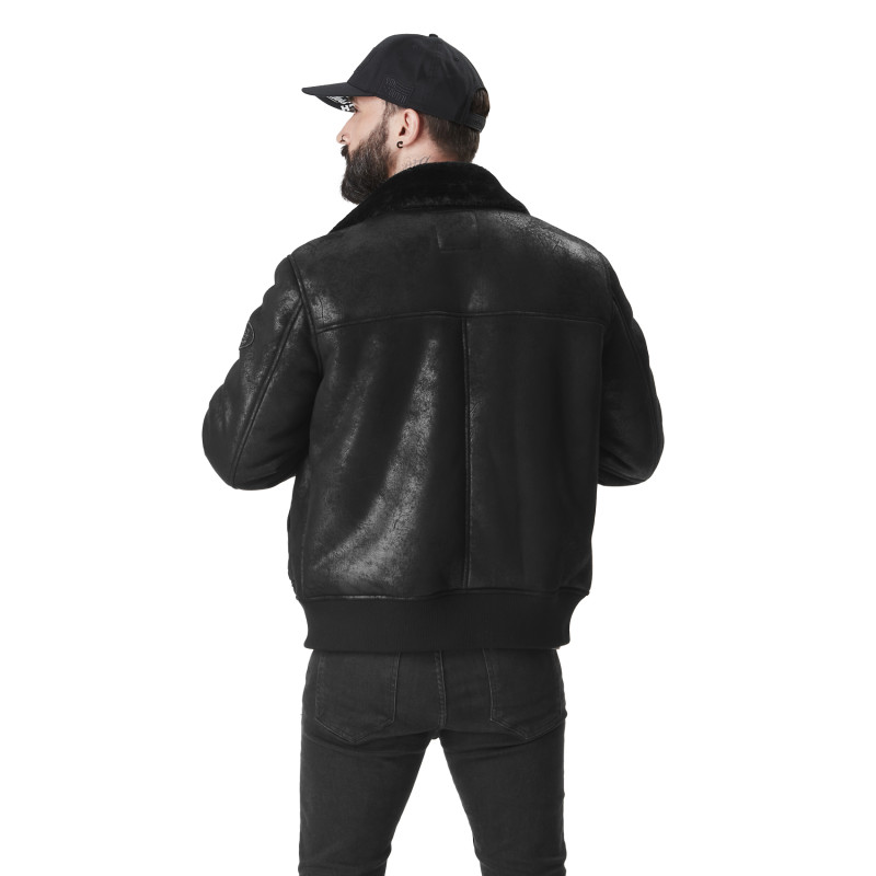 Blouson Fausse fourrure Hiver Noire FURY | Homme - Vondutch