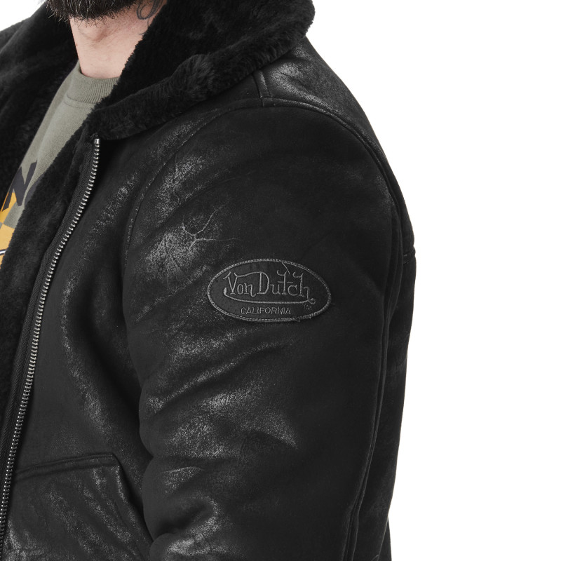 Blouson Fausse fourrure Hiver Noire FURY | Homme - Vondutch | Von Dutch