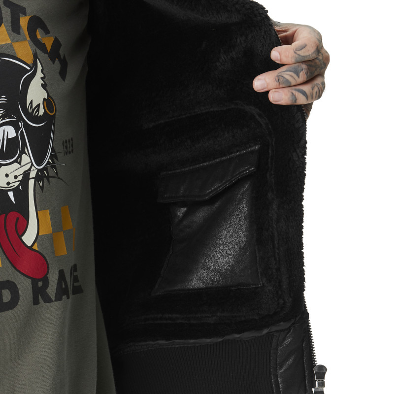 Blouson Fausse fourrure Hiver Noire FURY | Homme - Vondutch | Von Dutch