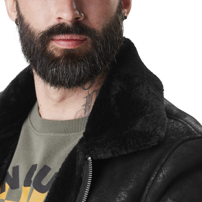 Blouson Fausse fourrure Hiver Noire FURY | Homme - Vondutch | Von Dutch