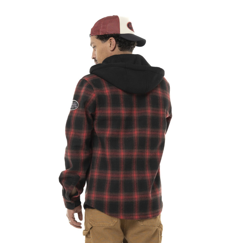 Sur Chemise homme en flanelle à carreaux et capuche détachable Howard