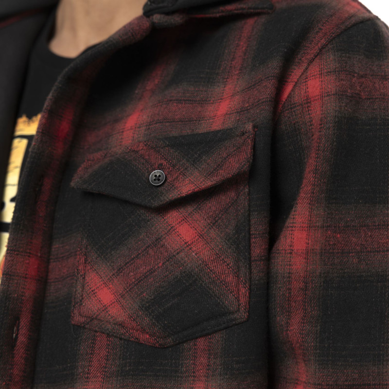 Sur Chemise homme en flanelle à carreaux et capuche détachable Howard