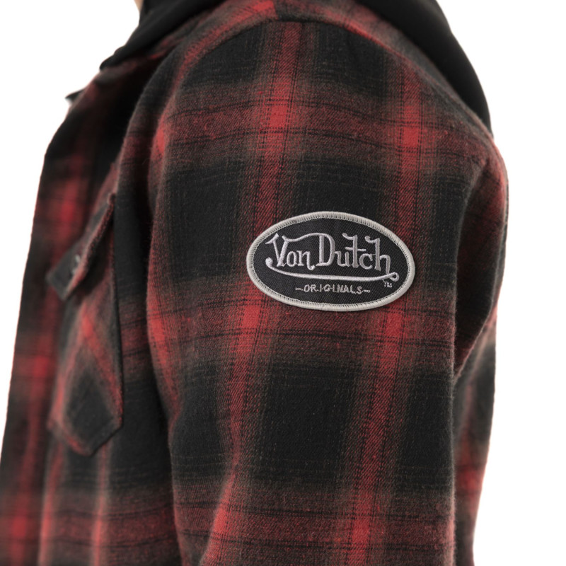 Sur Chemise homme en flanelle à carreaux et capuche détachable Howard