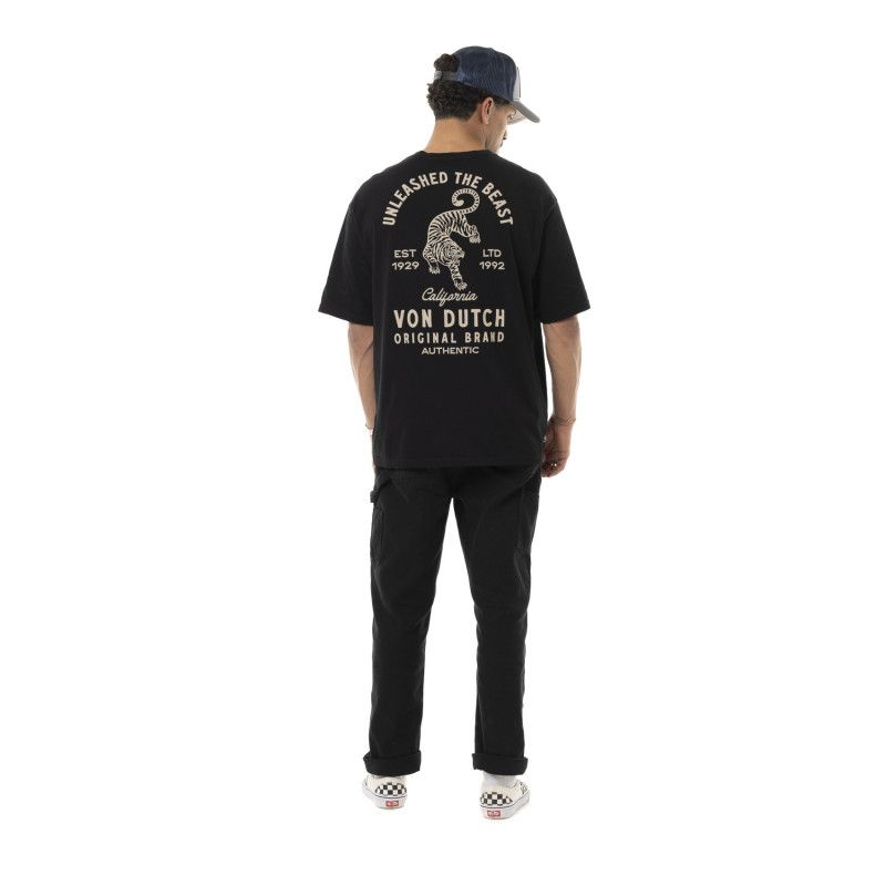 Tee Shirt Noir coupe Oversize Col rond TIGER | Homme - Vondutch | Von Dutch