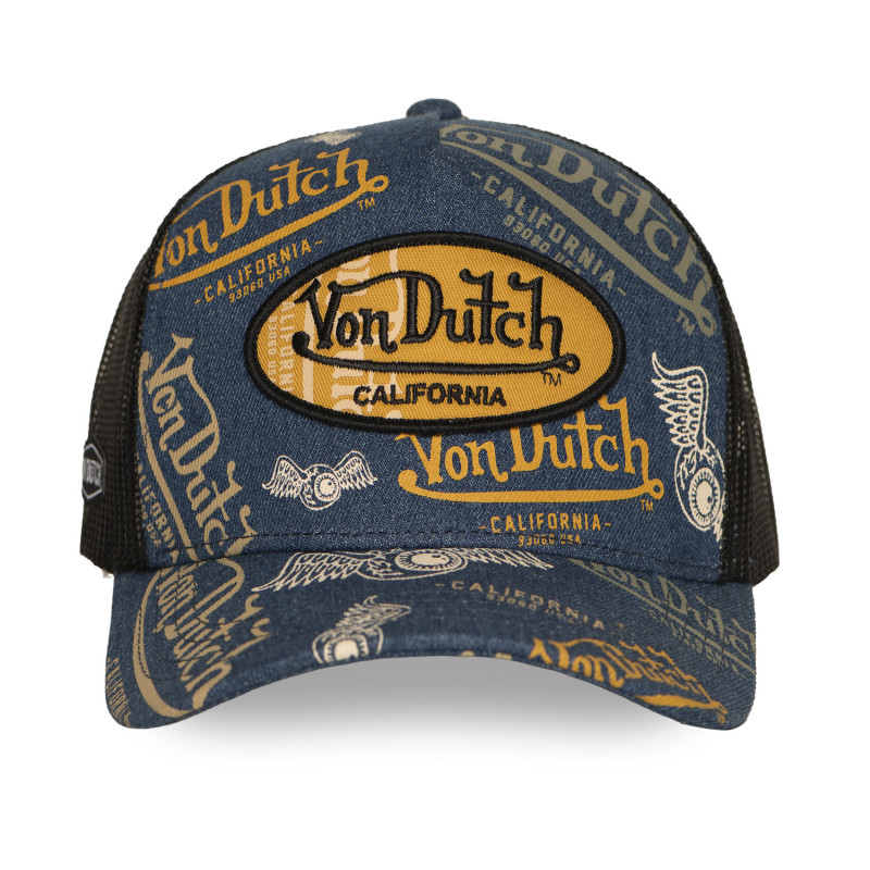 Casquette Vondutch Bleue Trucker Snapback en Denim CAFE | Von Dutch