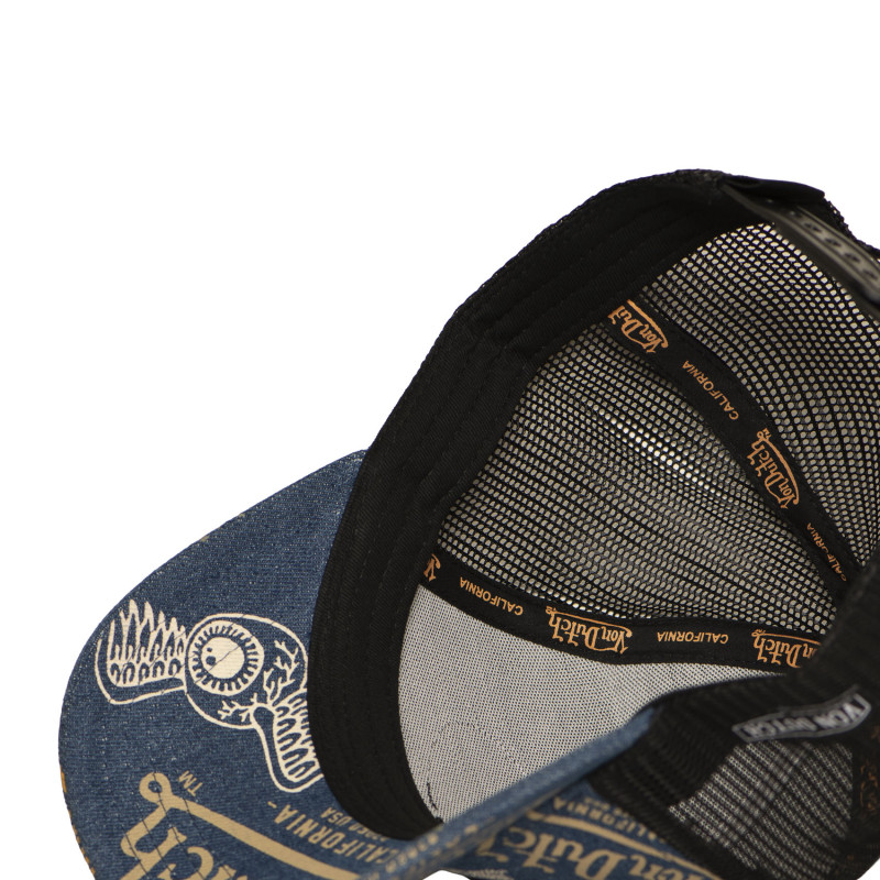 Casquette Vondutch Bleue Trucker Snapback en Denim CAFE | Von Dutch