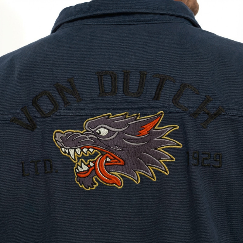 Sur-chemise homme en twill avec broderie Wall