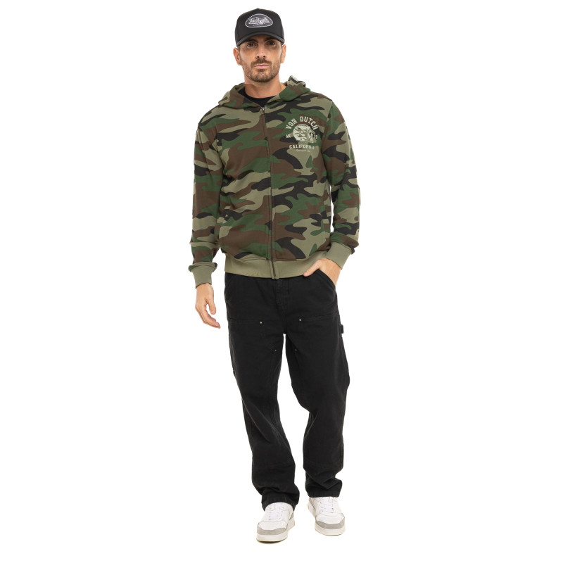 Sweat à capuche Zippé Kaki VINY | Homme - Vondutch | Von Dutch