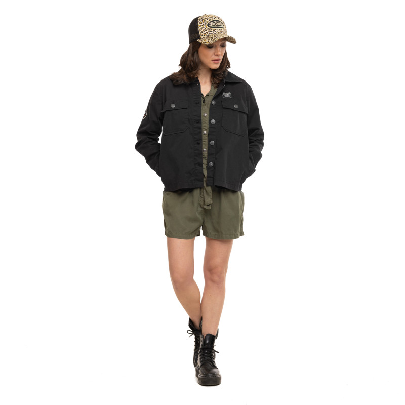 Blouson effet Délavé Mi saison Noire ENDLESS | Femme - Vondutch | Von Dutch