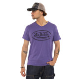 Tee Shirt Violet coupe Régular Col V effet Strié RON | Homme - Vondutch