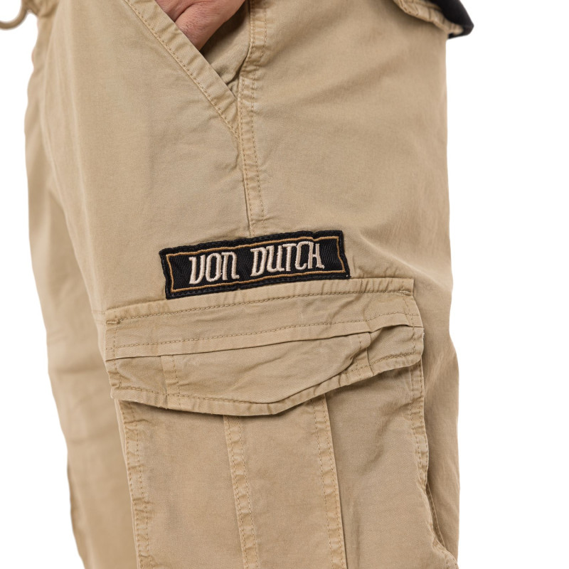 Pantalon droit homme type cargo en canvas avec patchs Fight