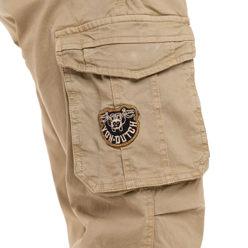 Pantalon droit homme type cargo en canvas avec patchs Fight