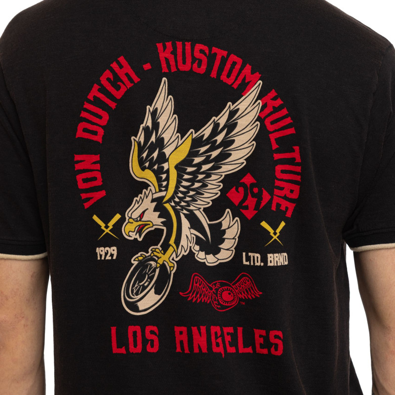 Polo homme en slub jersey avec patch et print dos Los