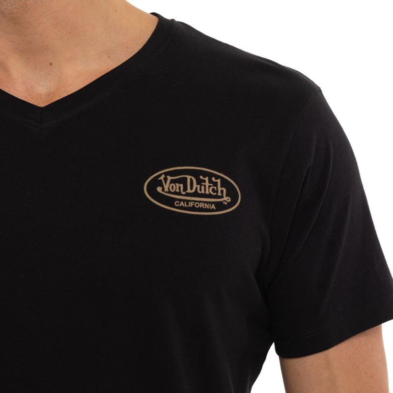 T-shirt homme col V Regular fit en Jersey imprimé poitrine et dos Hot