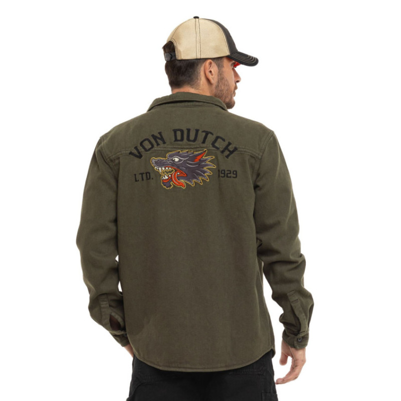 Sur-chemise homme en twill avec broderie Wall