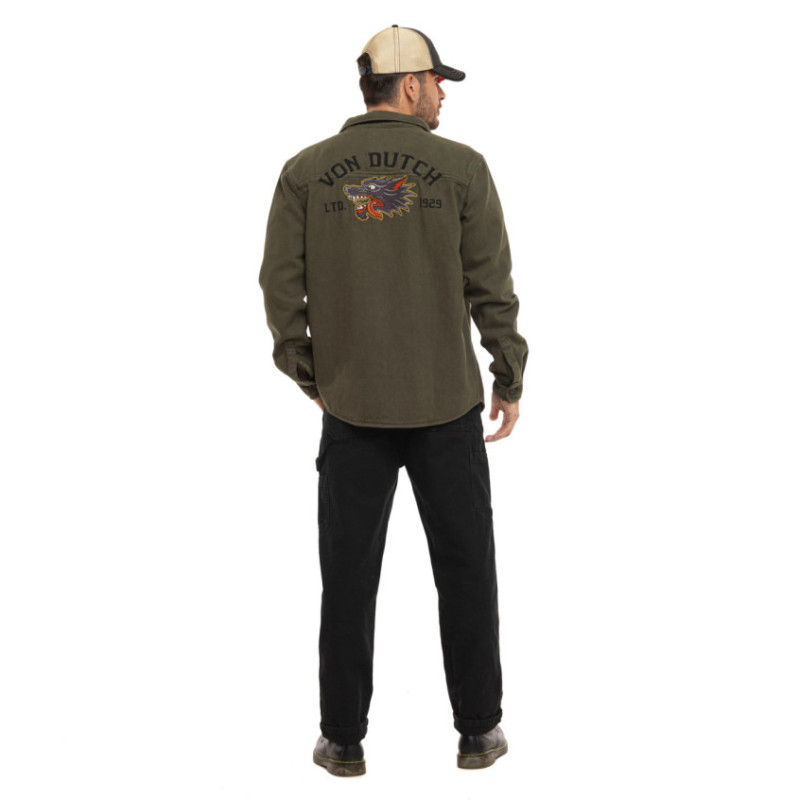 Sur-chemise homme en twill avec broderie Wall