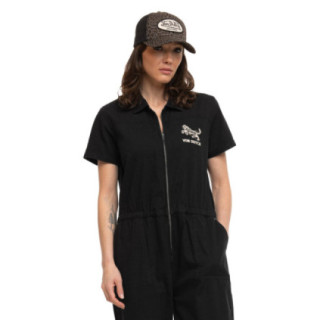 Combinaison femme en coton Twill broderie devant et dos Tigre-Palmier - Photo 1