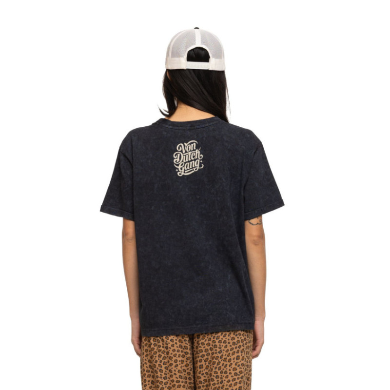 T-shirt femme col rond regular acid wash print devant et dos Eagle - Photo 3