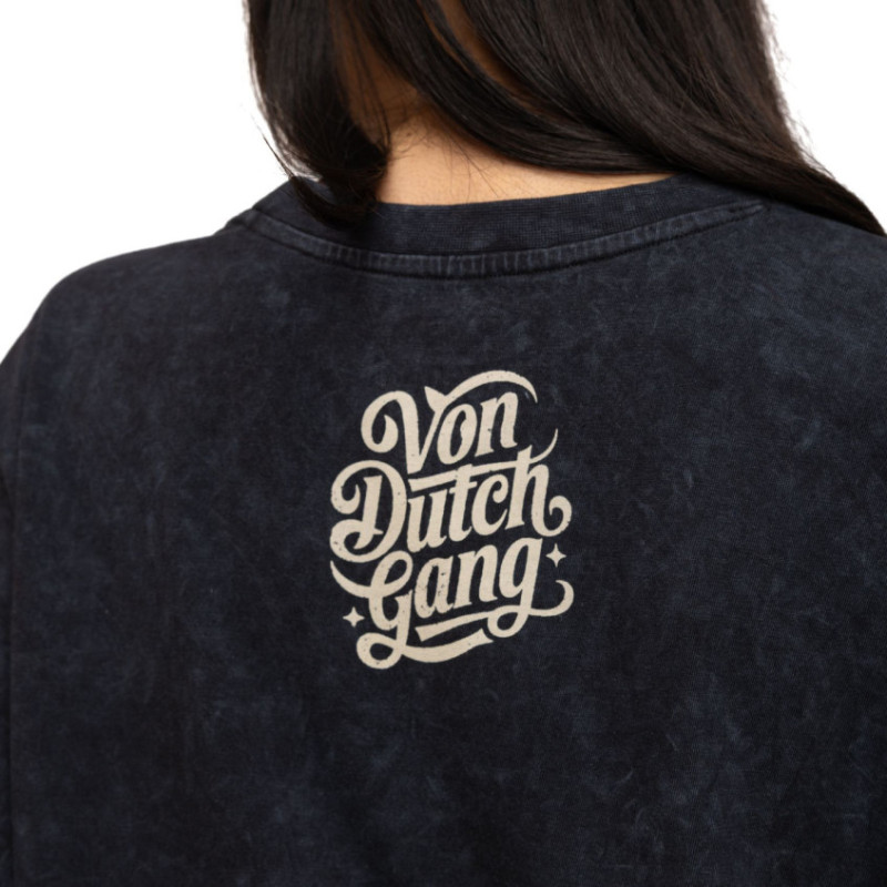 T-shirt femme col rond regular acid wash print devant et dos Eagle - Photo 4