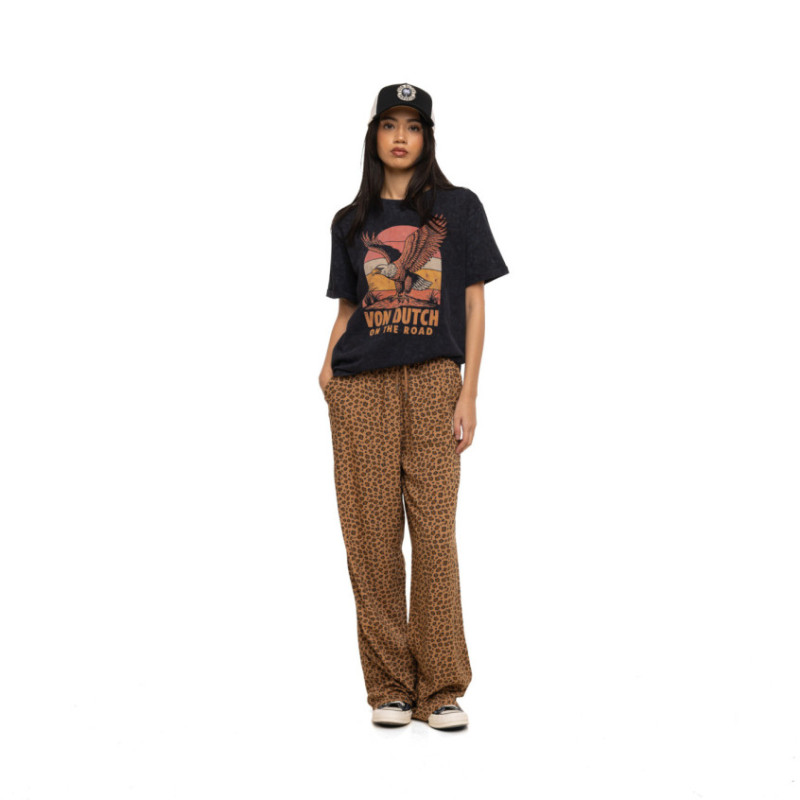 T-shirt femme col rond regular acid wash print devant et dos Eagle - Photo 5