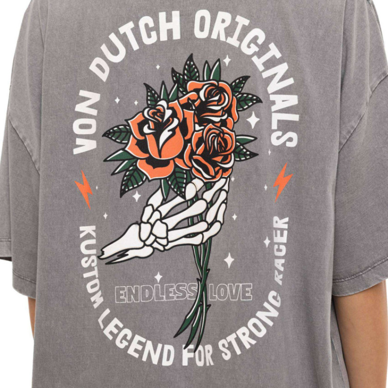 T-shirt femme relax fit col rond lava dye print devant et dos Hand - Photo 4