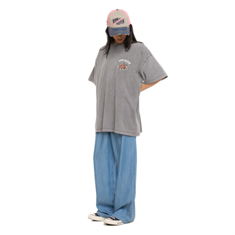 T-shirt femme relax fit col rond lava dye print devant et dos Hand - Photo 5