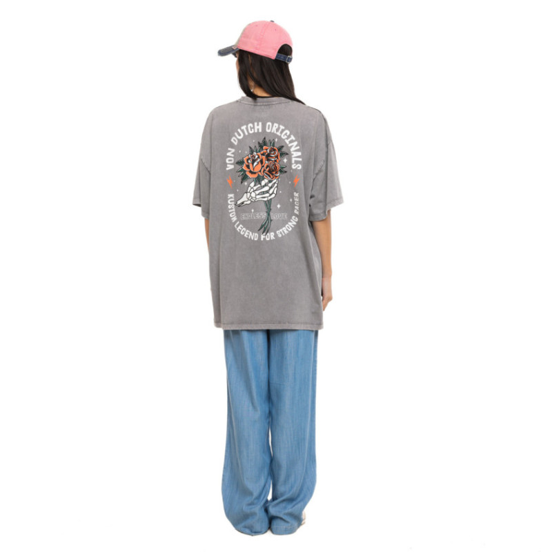 T-shirt femme relax fit col rond lava dye print devant et dos Hand - Photo 6