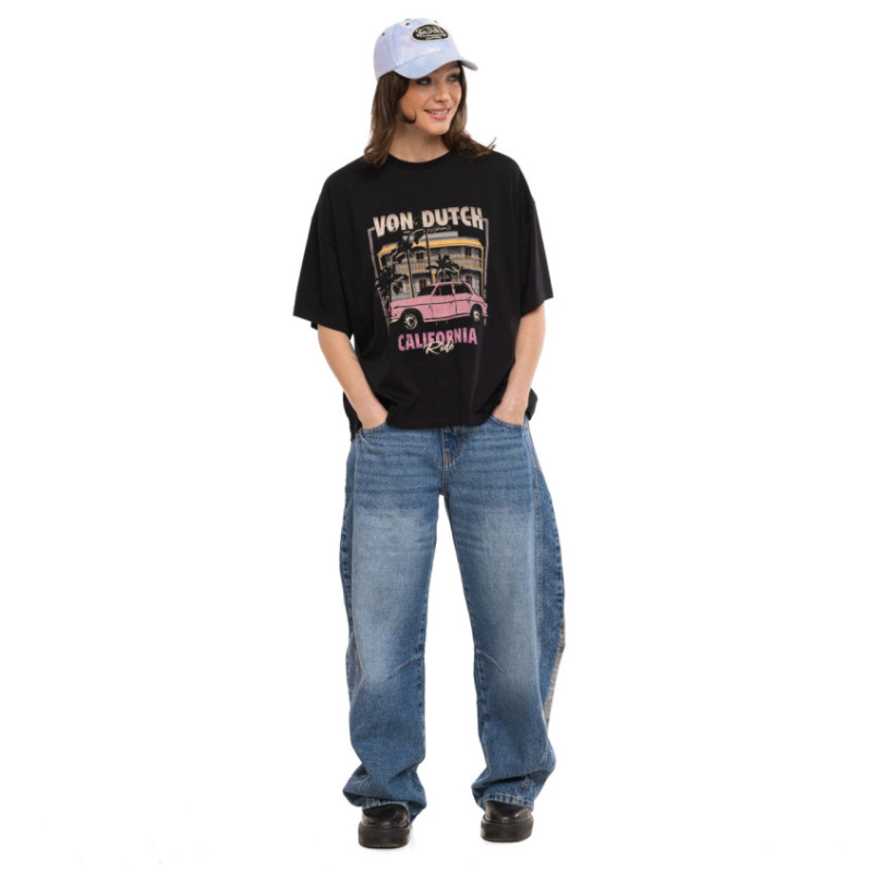 T-shirt femme relax fit col rond print devant Motel - Photo 4