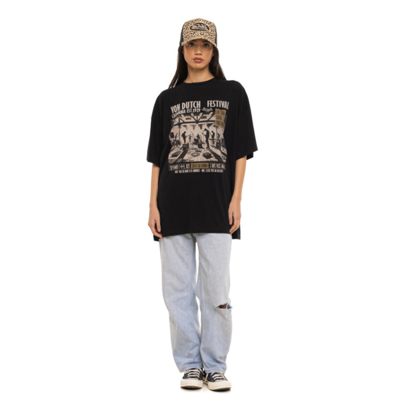 T-shirt femme relax fit col rond print devant Studio - Photo 4