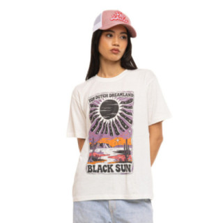 T-shirt femme fluide col rond print devant et dos Sun - Photo 1