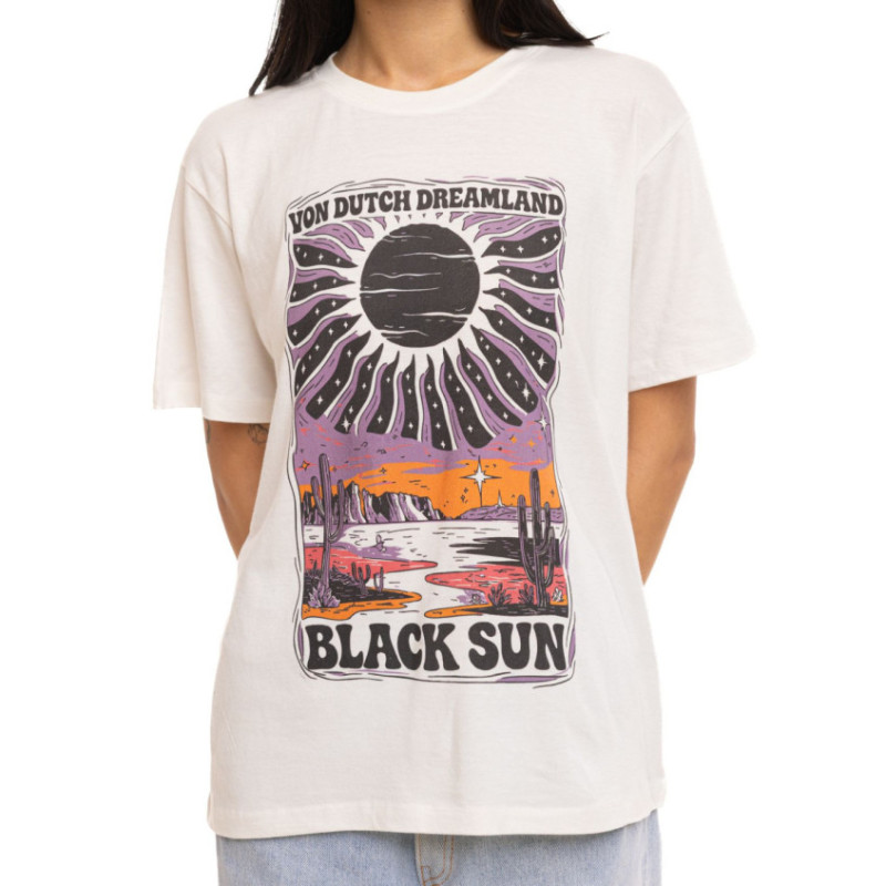 T-shirt femme fluide col rond print devant et dos Sun - Photo 2