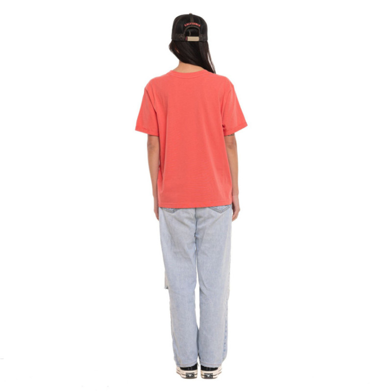 T-shirt femme regular col rond print devant Wash