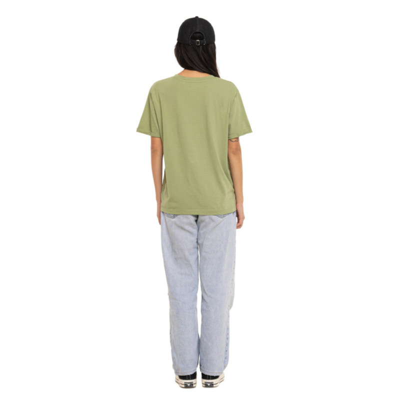 T-shirt femme regular col rond print devant Wash