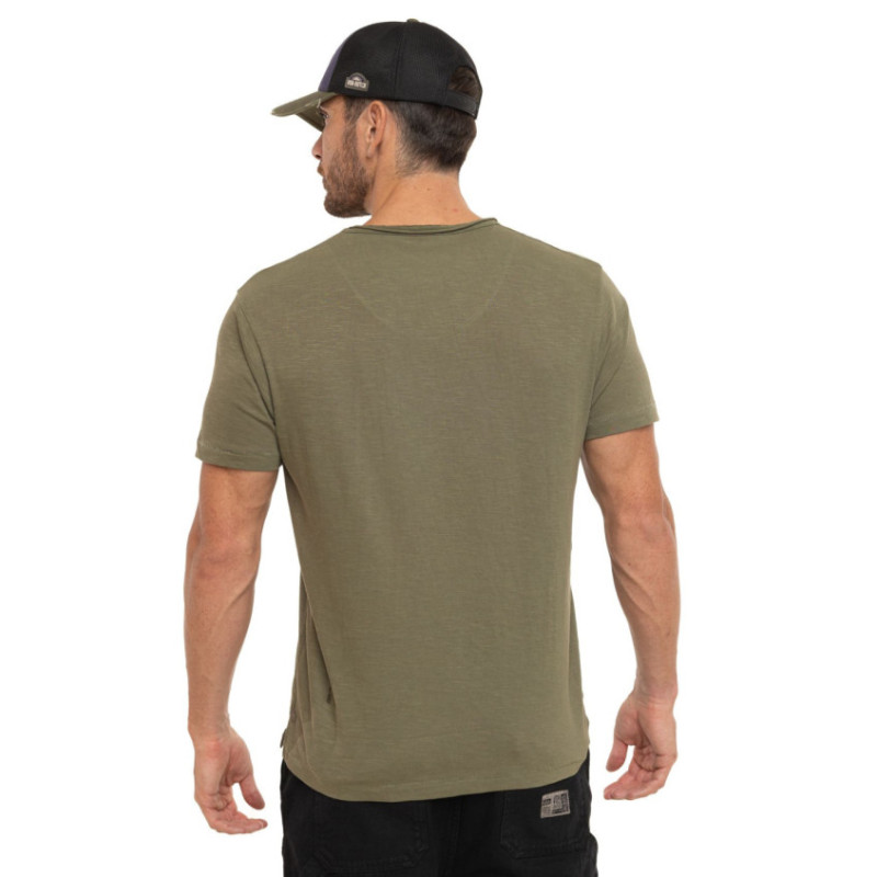 T-shirt homme en jersey col V rouloté imprimé devant Ron