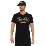 T-shirt homme en jersey col V rouloté imprimé devant Ron