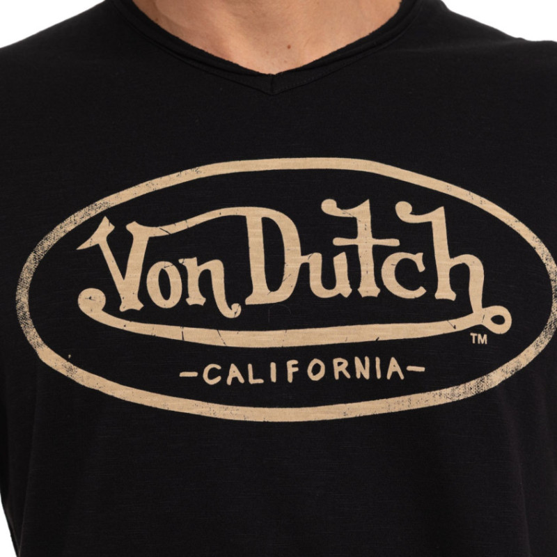 T-shirt homme en jersey col V rouloté imprimé devant Ron