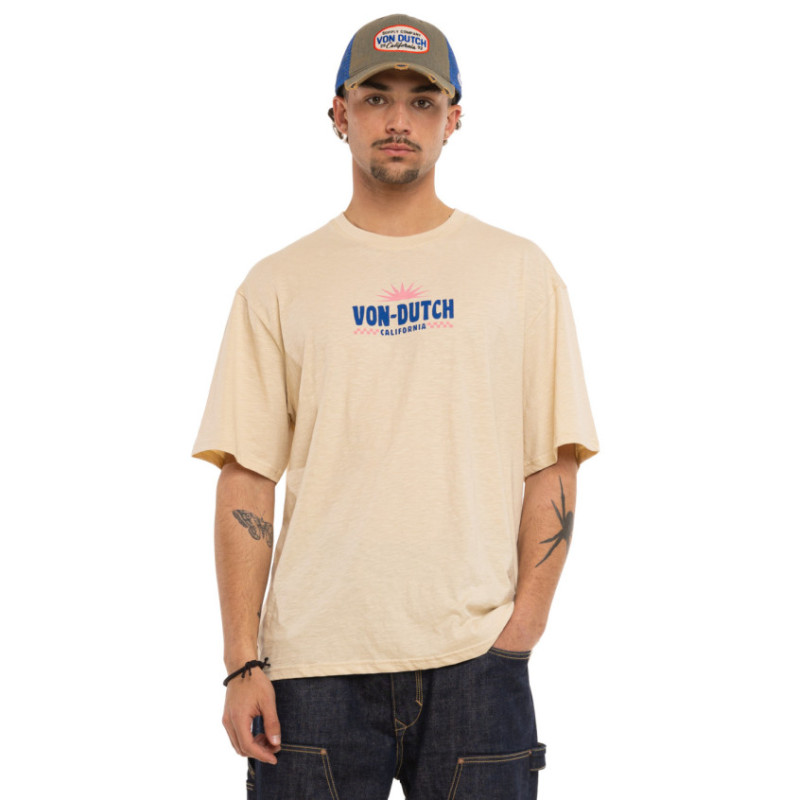 T-shirt homme col rond relax fit slub en jersey California - Photo 1