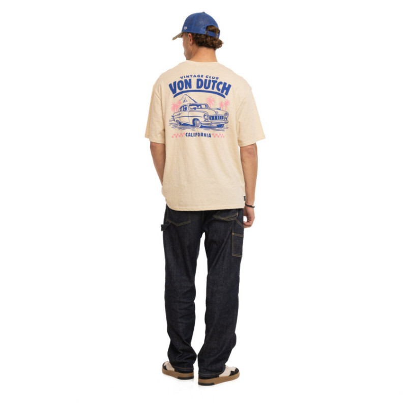 T-shirt homme col rond relax fit slub en jersey California - Photo 6