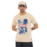 Tee Shirt Beige coupe Regular Col rond effet Flammé PALM | Homme - Vondutch
