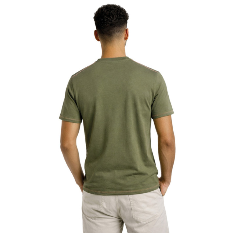 T-shirt homme col rond regular fit slub en jersey Palm - Photo 2