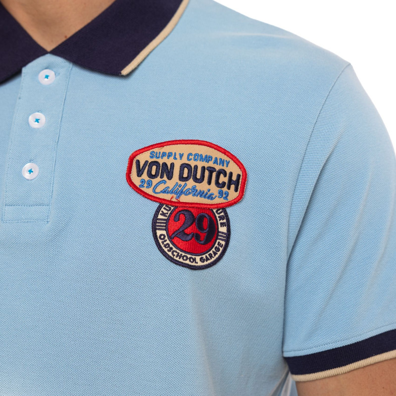 Polo Bleu coupe Régular Col boutonné CLINT | homme - Vondutch | Von Dutch