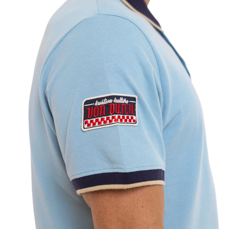 Polo Bleu coupe Régular Col boutonné CLINT | homme - Vondutch | Von Dutch