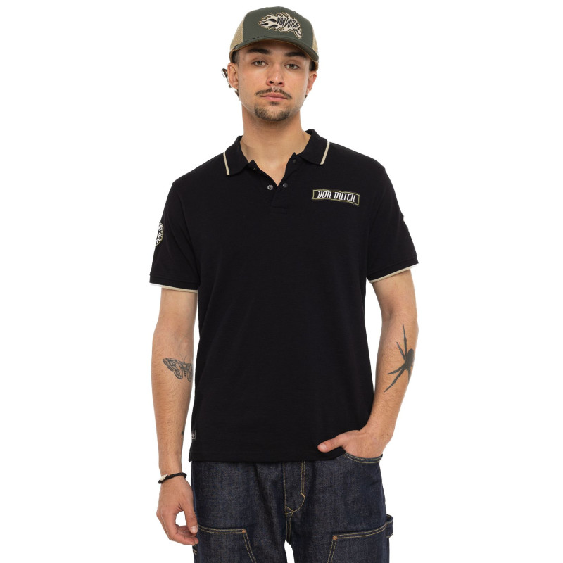 Polo Noir coupe Régular Col boutonné MC29 | homme - Vondutch | Von Dutch