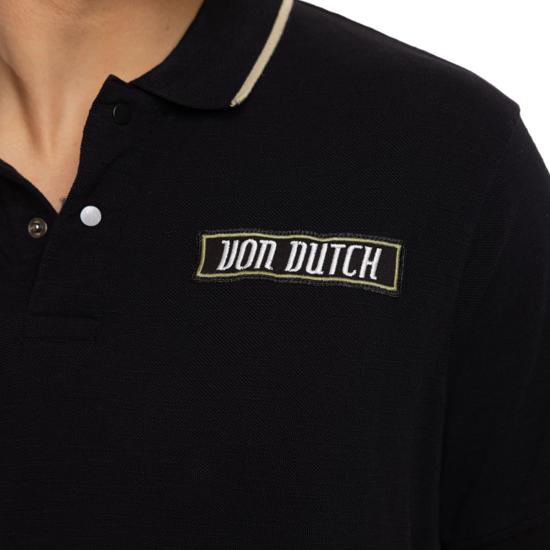 Polo Noir coupe Régular Col boutonné MC29 | homme - Vondutch | Von Dutch