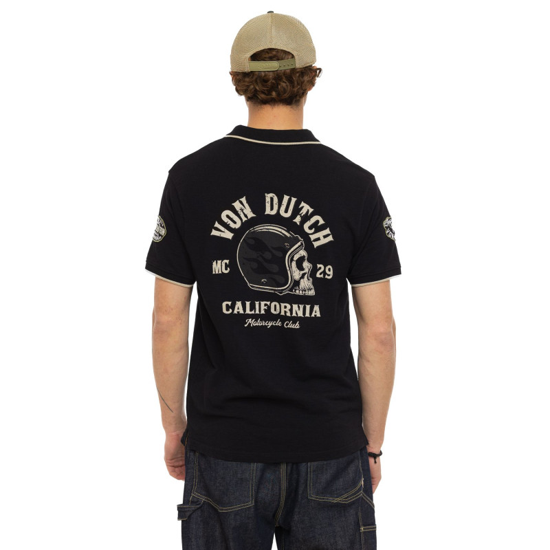Polo Noir coupe Régular Col boutonné MC29 | homme - Vondutch | Von Dutch