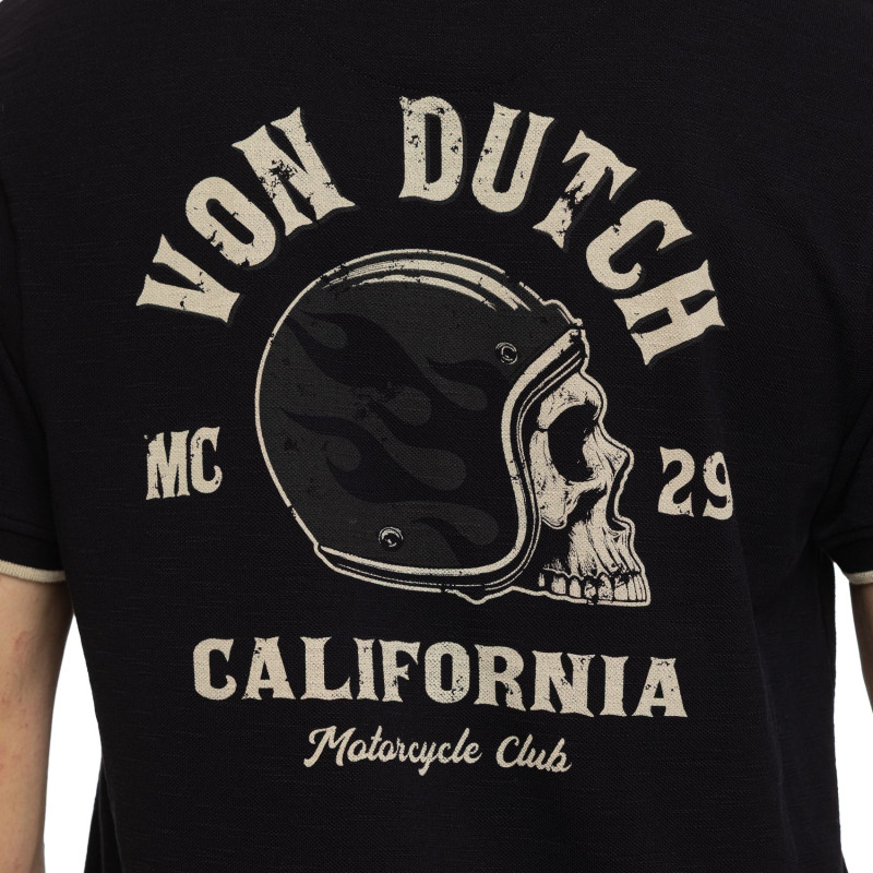 Polo Noir coupe Régular Col boutonné MC29 | homme - Vondutch | Von Dutch