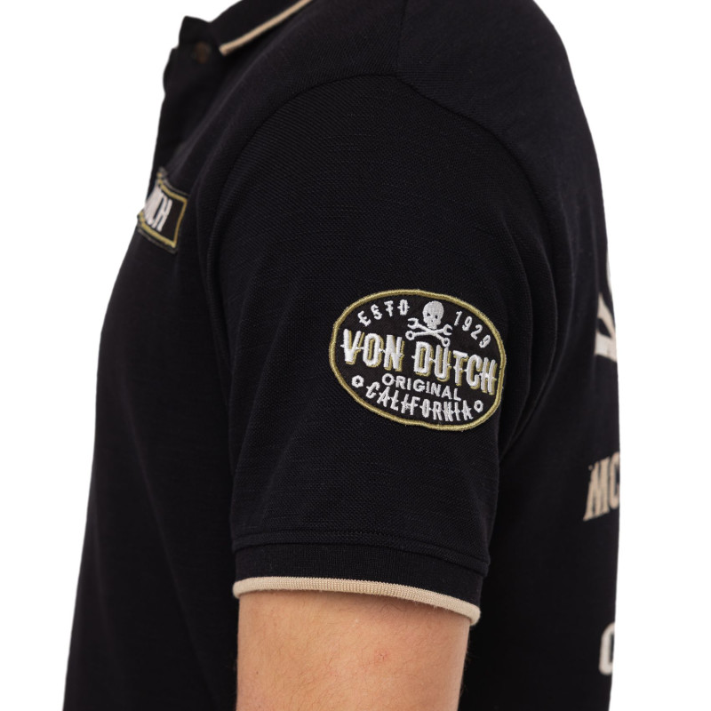 Polo Noir coupe Régular Col boutonné MC29 | homme - Vondutch | Von Dutch
