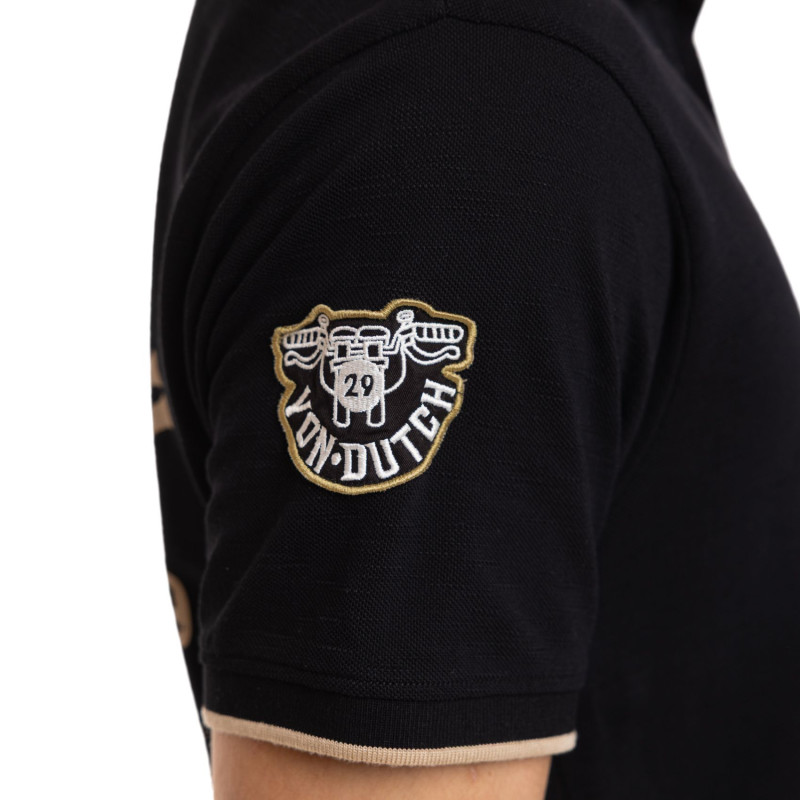 Polo Noir coupe Régular Col boutonné MC29 | homme - Vondutch | Von Dutch
